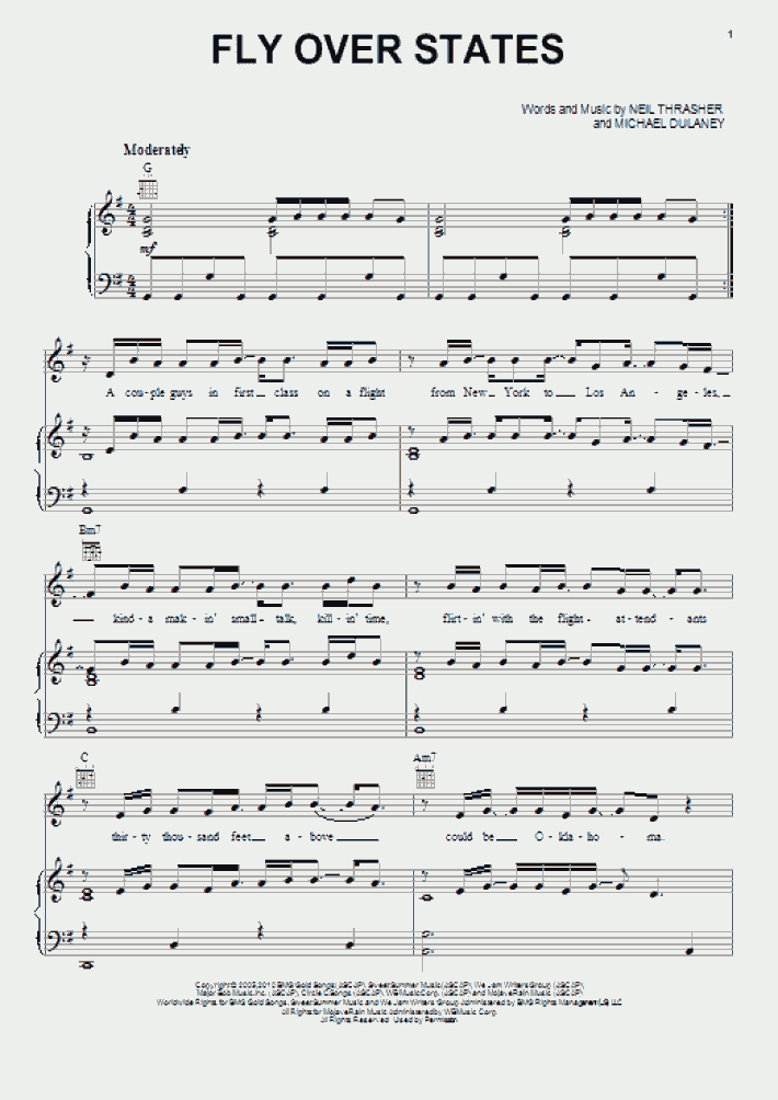 Fly Over States Piano Sheet Music OnlinePianist