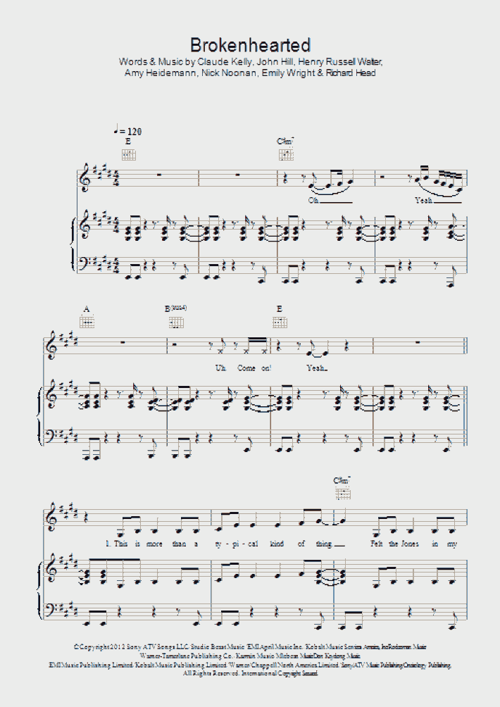Brokenhearted Piano Sheet Music OnlinePianist