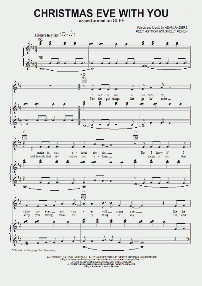 Christmas Eve With You Piano Sheet Music