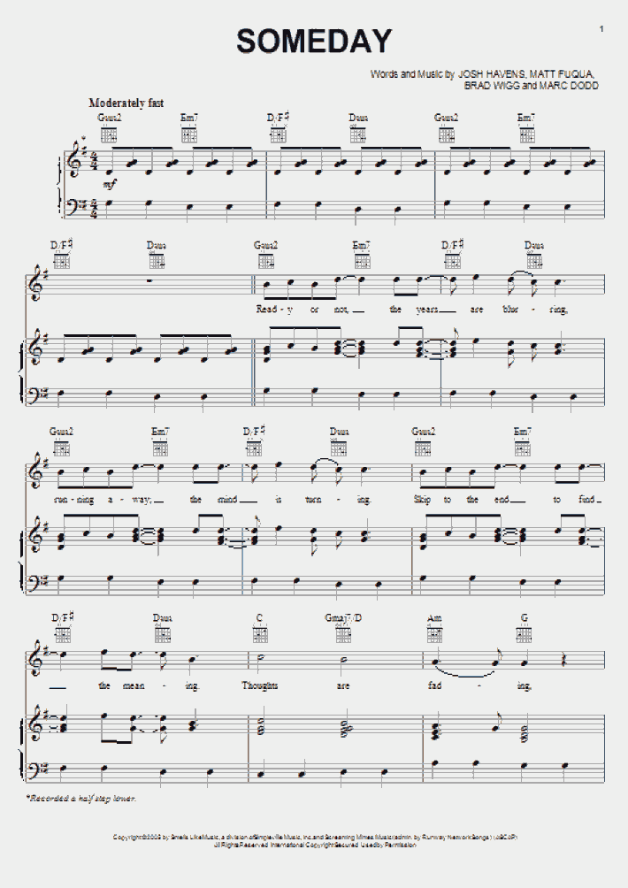 Someday Piano Sheet Music OnlinePianist