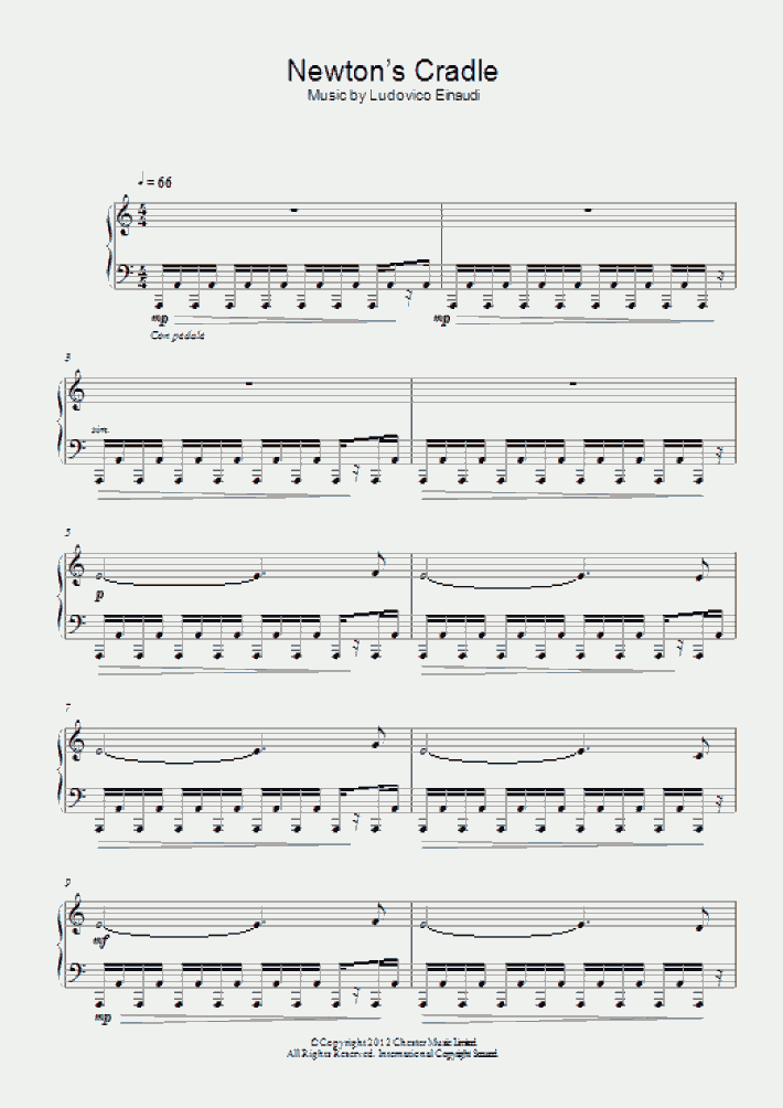 Newton's Cradle Piano Sheet Music OnlinePianist