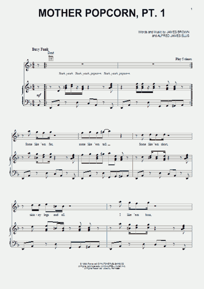 Mother Popcorn, Pt. 1 Piano Sheet Music OnlinePianist