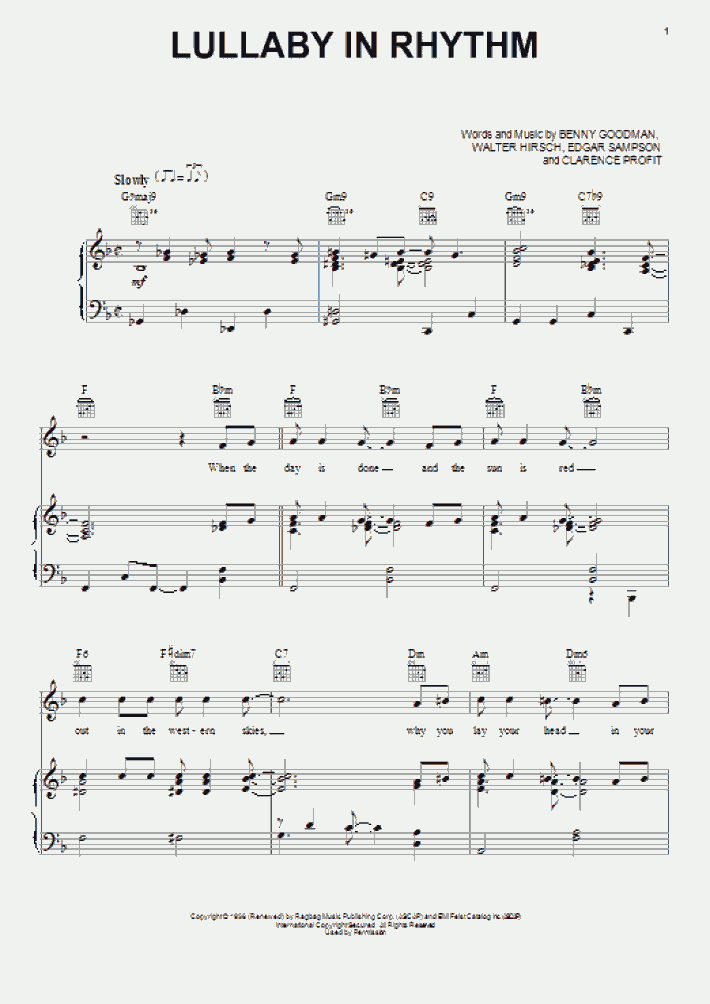 Lullaby In Rhythm Piano Sheet Music OnlinePianist