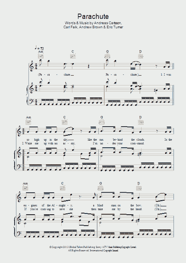Parachute Piano Sheet Music OnlinePianist