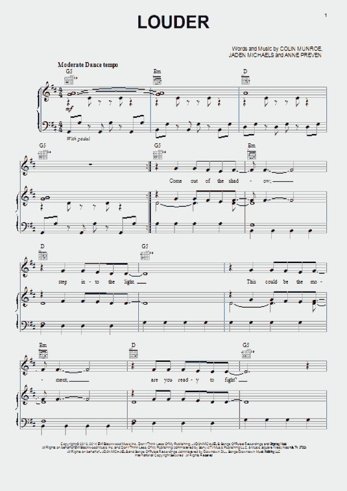 Louder Piano Sheet Music OnlinePianist