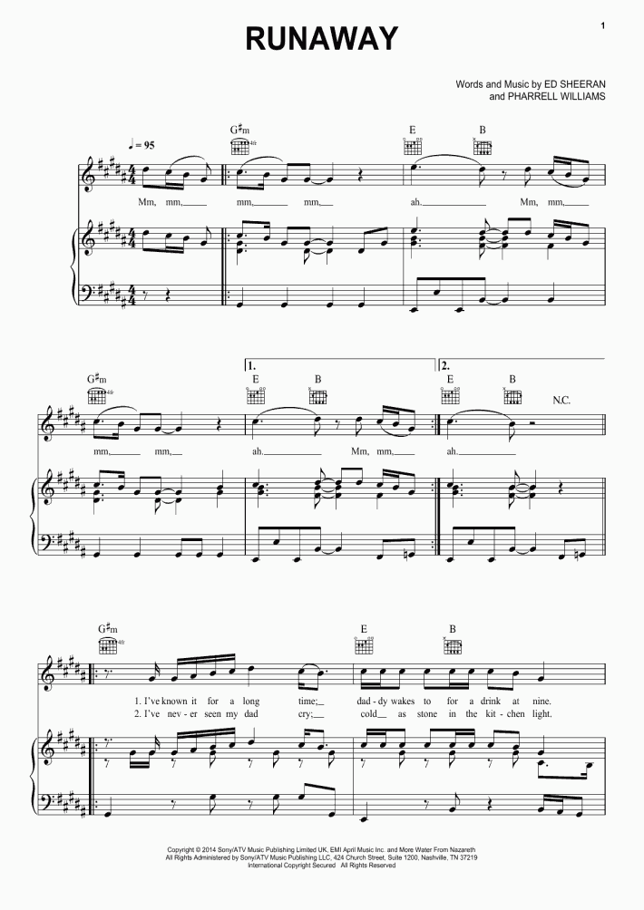 Runaway Piano Sheet Music OnlinePianist