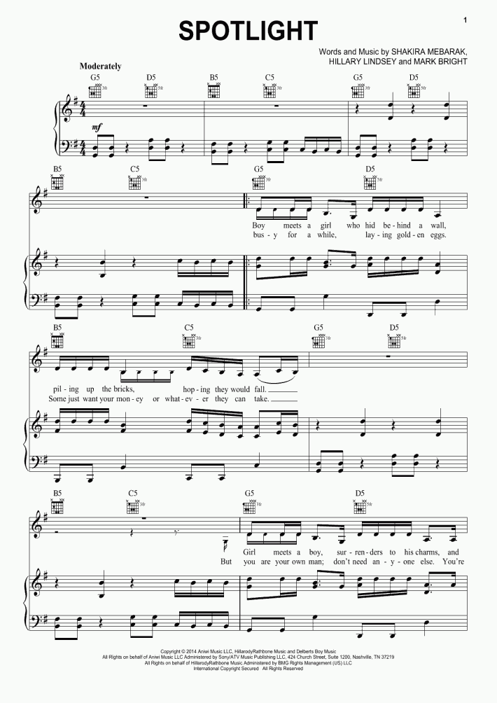 Spotlight Piano Sheet Music OnlinePianist