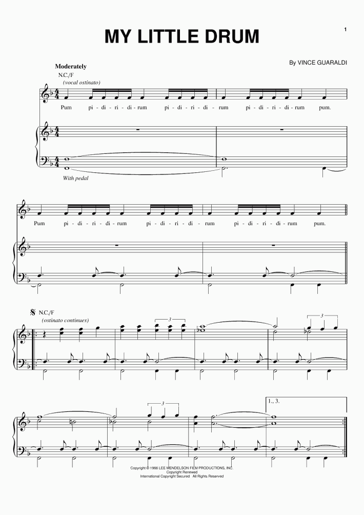 My Little Drum Piano Sheet Music OnlinePianist