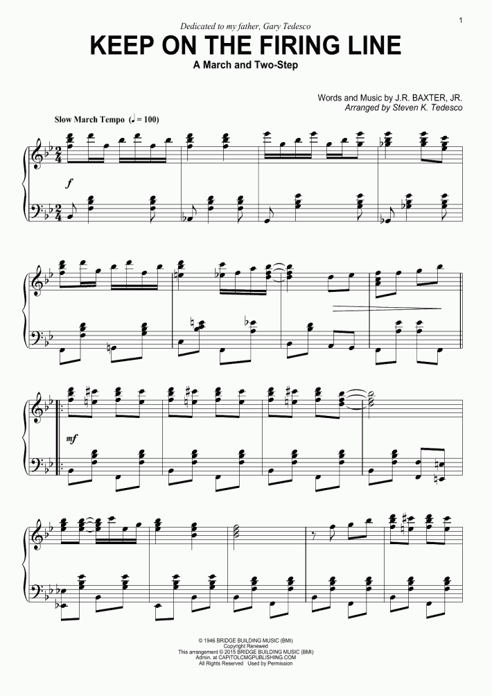 Keep On The Firing Line Piano Sheet Music