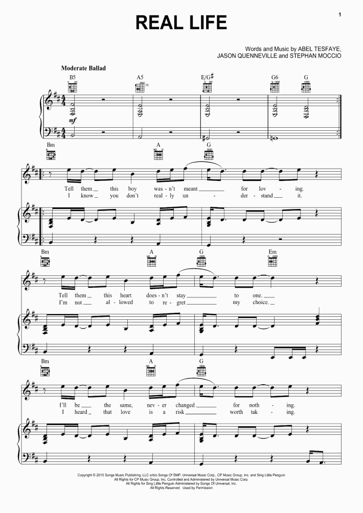 Real Life Piano Sheet Music Onlinepianist