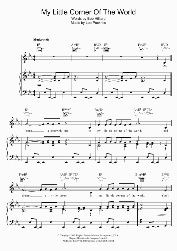 My Little Corner Of The World Piano Sheet Music