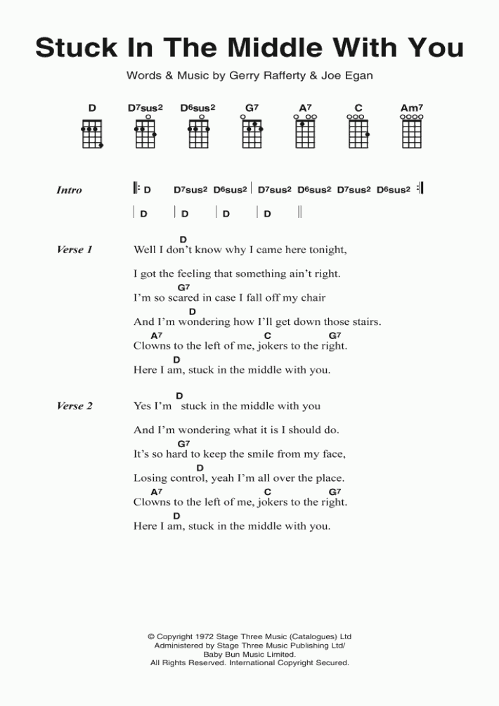 Stuck In The Middle With You Piano Sheet Music