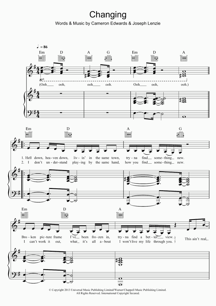 Changing Piano Sheet Music OnlinePianist