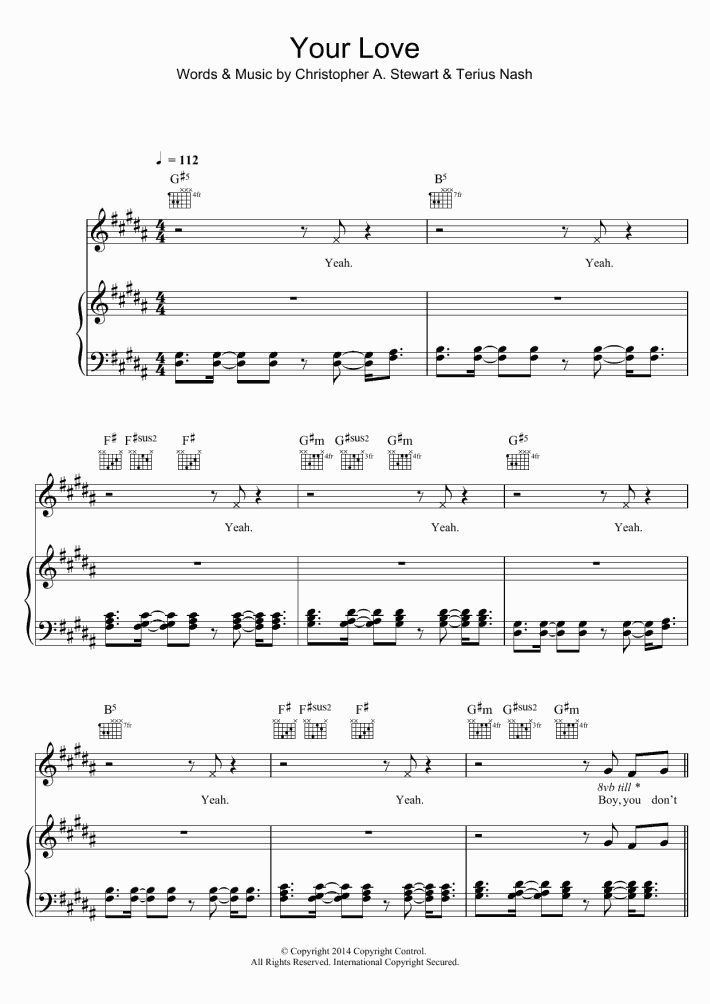 Your Love Piano Sheet Music OnlinePianist