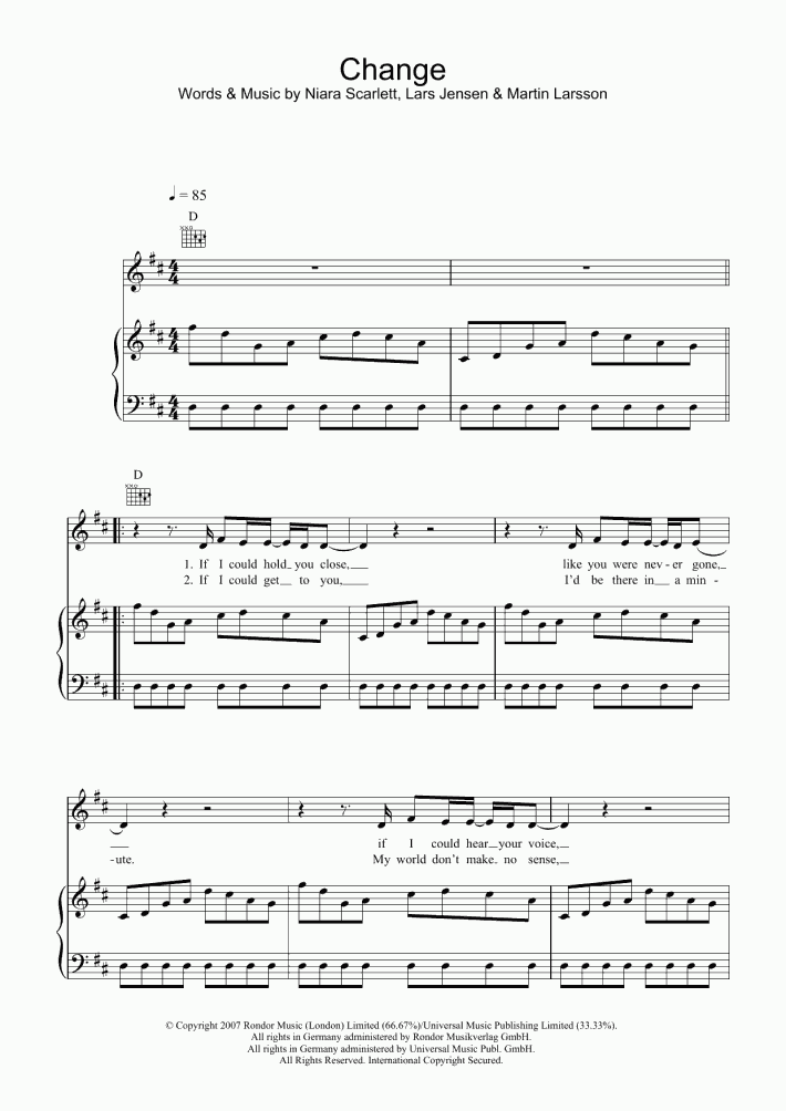 Change Piano Sheet Music OnlinePianist
