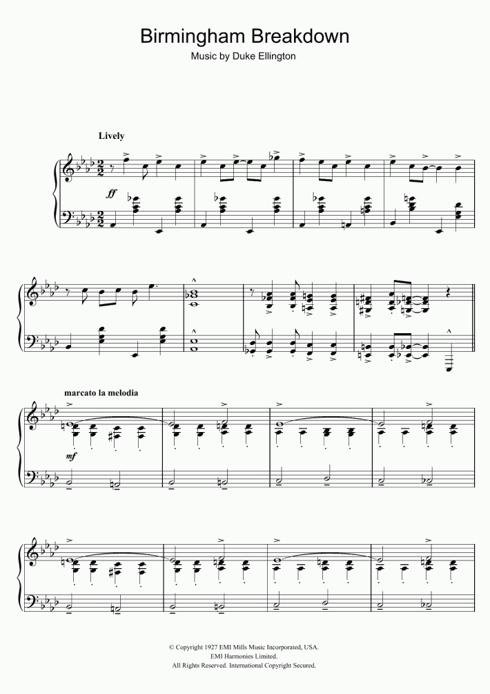 Birmingham Breakdown Piano Sheet Music OnlinePianist