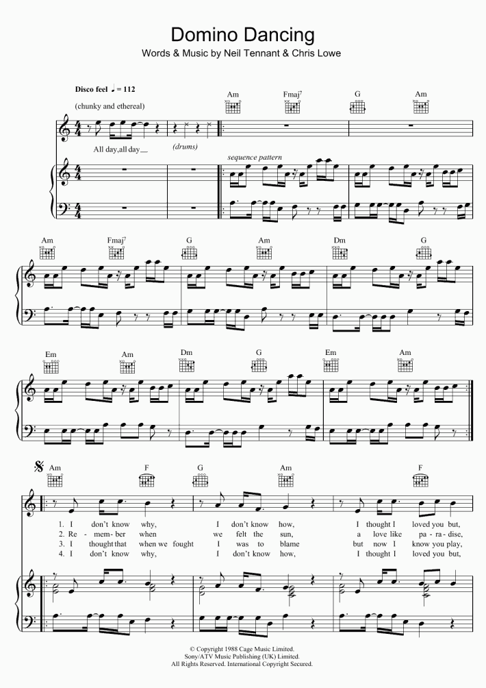 Domino Dancing Piano Sheet Music Onlinepianist onlinepianist