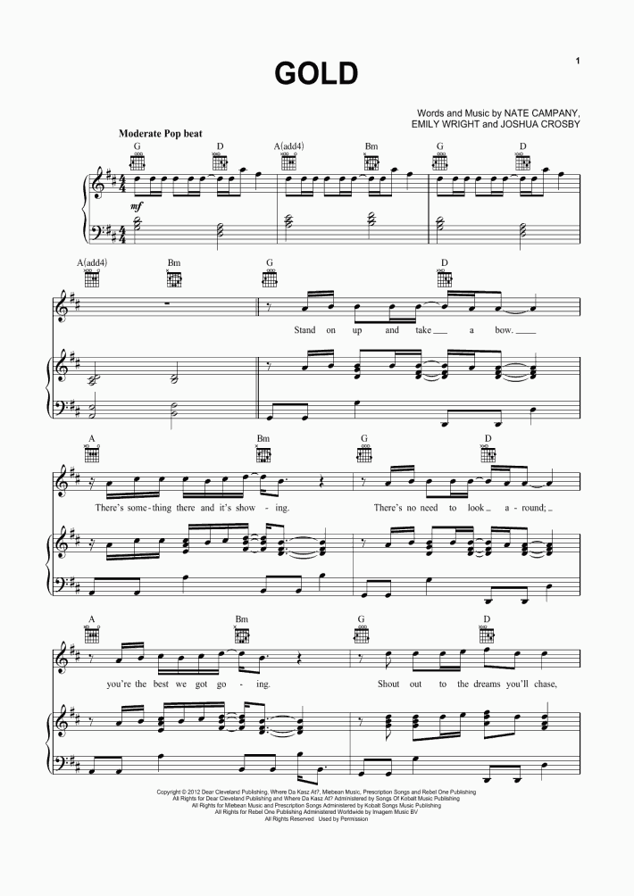 Gold Piano Sheet Music OnlinePianist