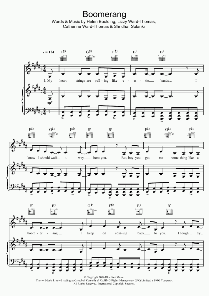 Boomerang Piano Sheet Music OnlinePianist