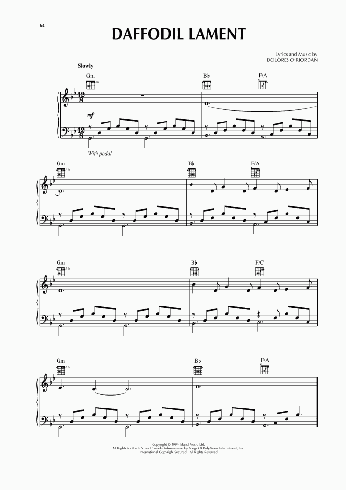 Daffodil Lament Piano Sheet Music OnlinePianist