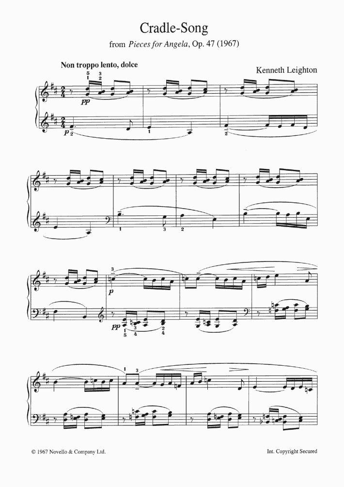 Cradle Song Piano Sheet Music OnlinePianist