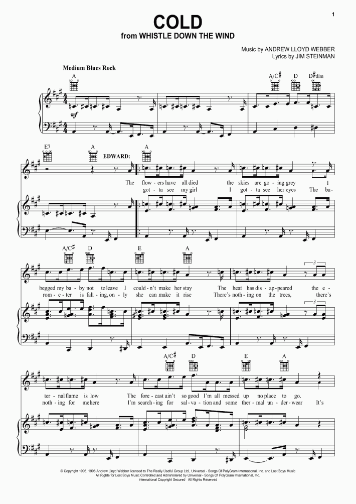 Cold Piano Sheet Music OnlinePianist