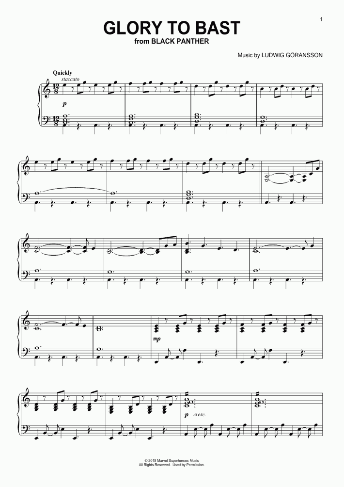 Glory To Bast Piano Sheet Music Onlinepianist onlinepianist