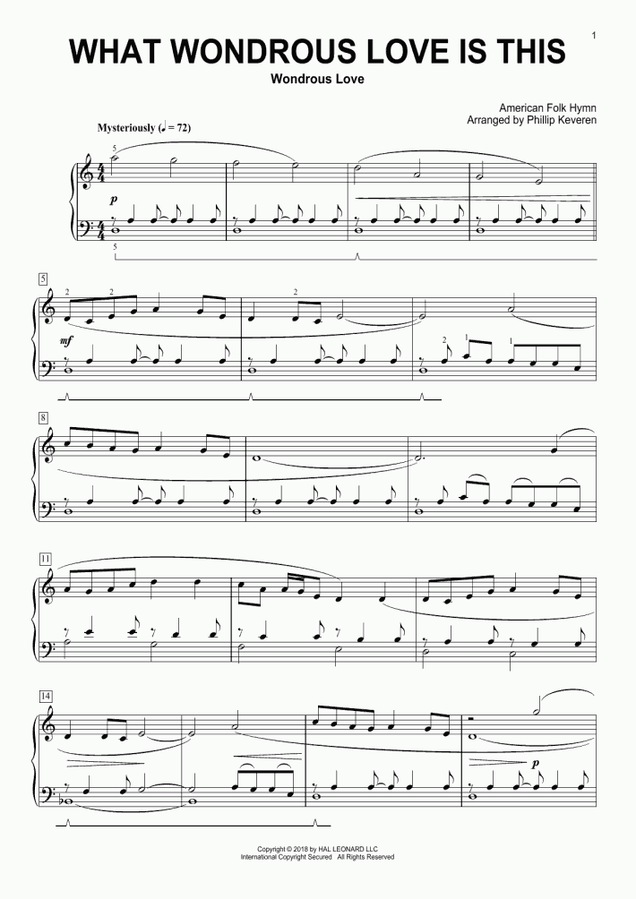 What Wondrous Love Is This Piano Sheet Music