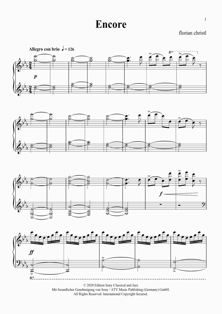 Encore Piano Sheet Music OnlinePianist