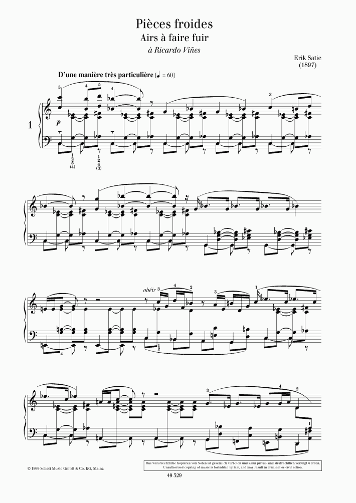 Air A Faire Fuir No 1 Piano Sheet Music