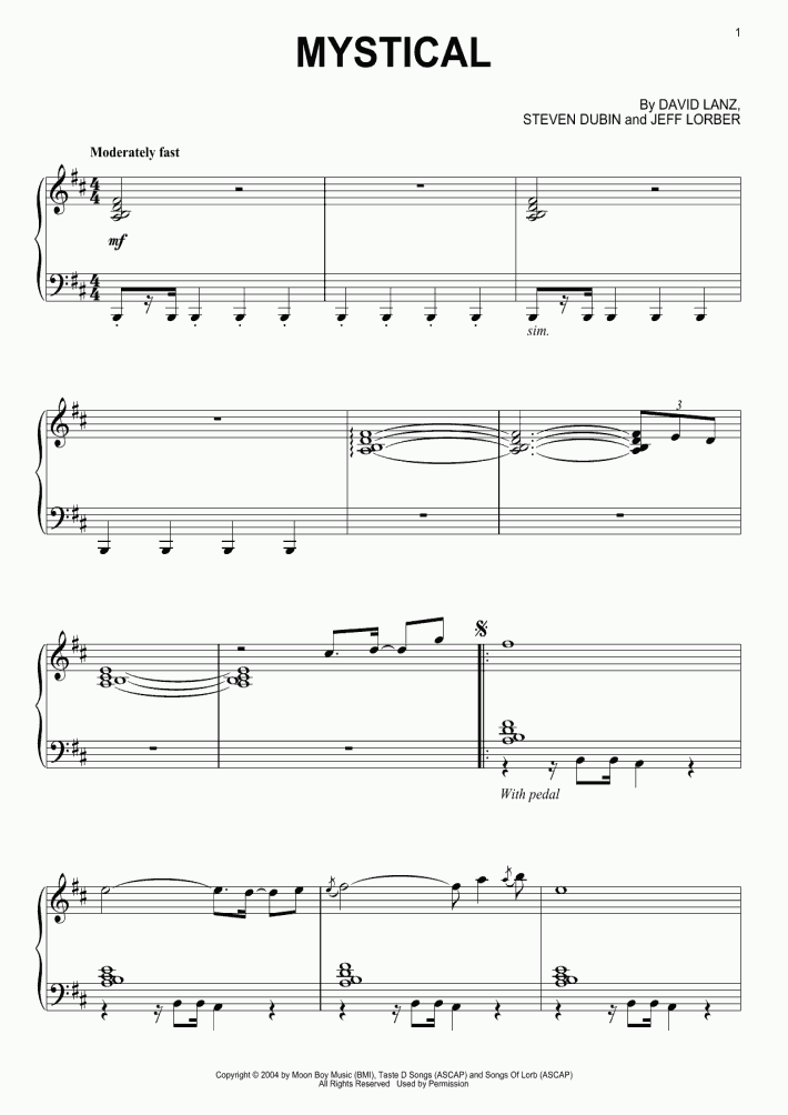 Mystical Piano Sheet Music OnlinePianist