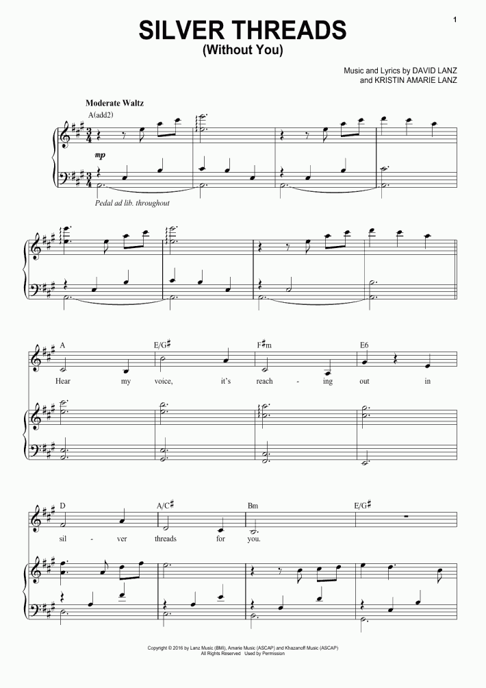 Silver Threads Piano Sheet Music OnlinePianist