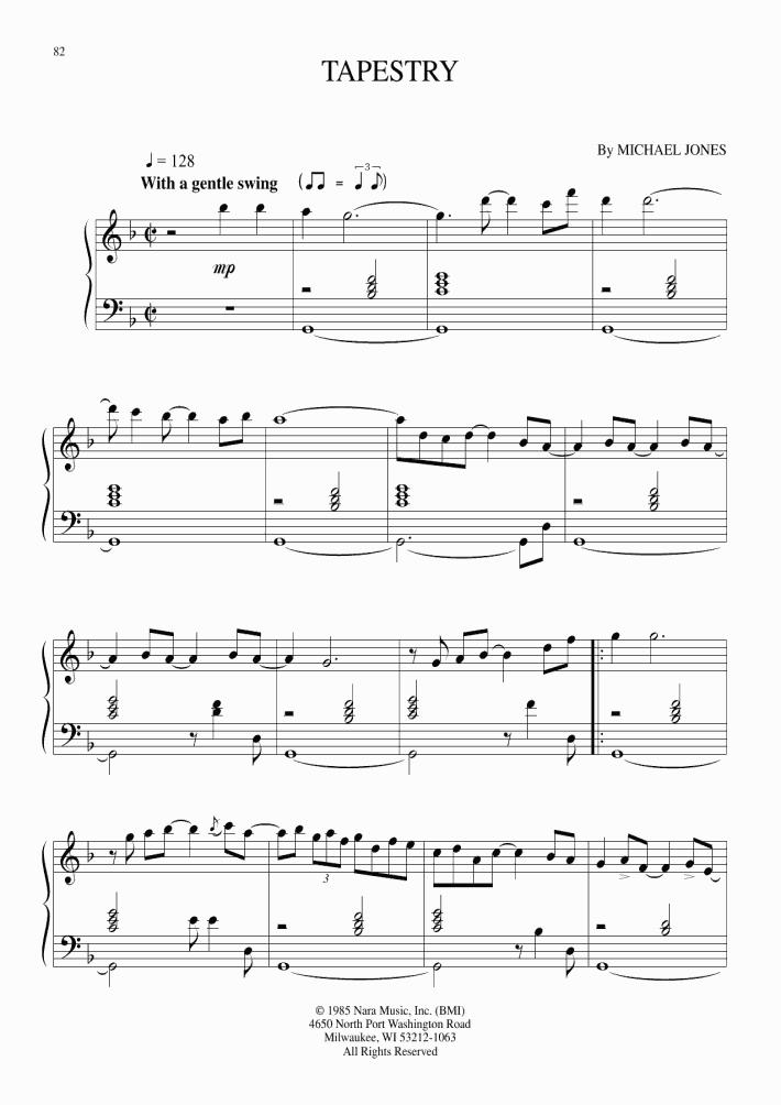 Tapestry Piano Sheet Music OnlinePianist