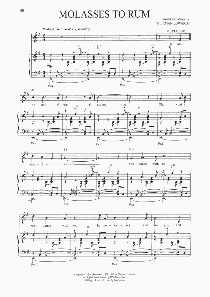 Molasses To Rum Piano Sheet Music OnlinePianist