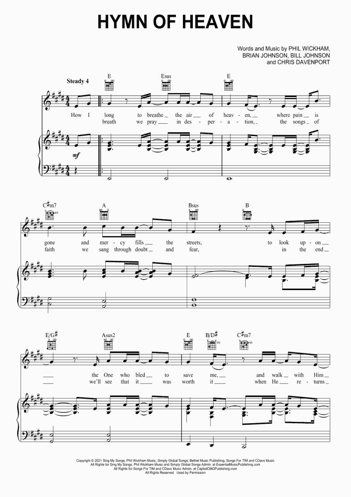 Hymn Of Heaven Piano Sheet Music OnlinePianist