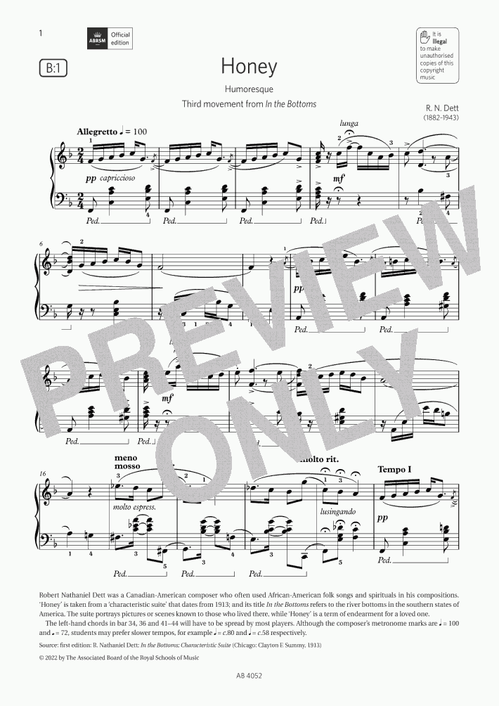 Honey Piano Sheet Music OnlinePianist