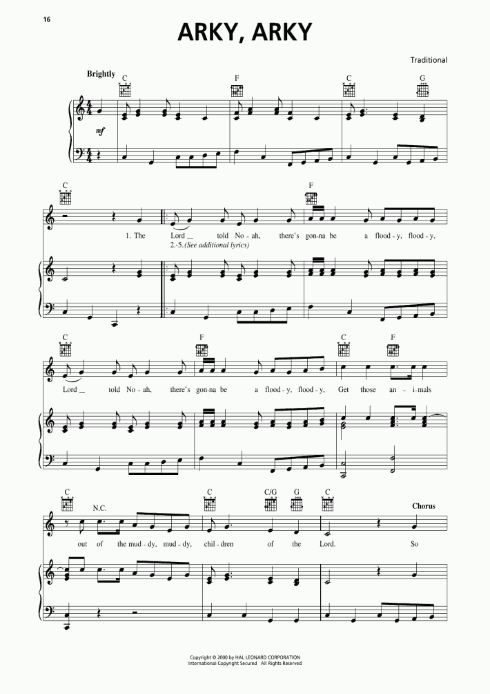 Arky Arky Piano Sheet Music OnlinePianist Arky Arky Piano Sheet Music OnlinePianist