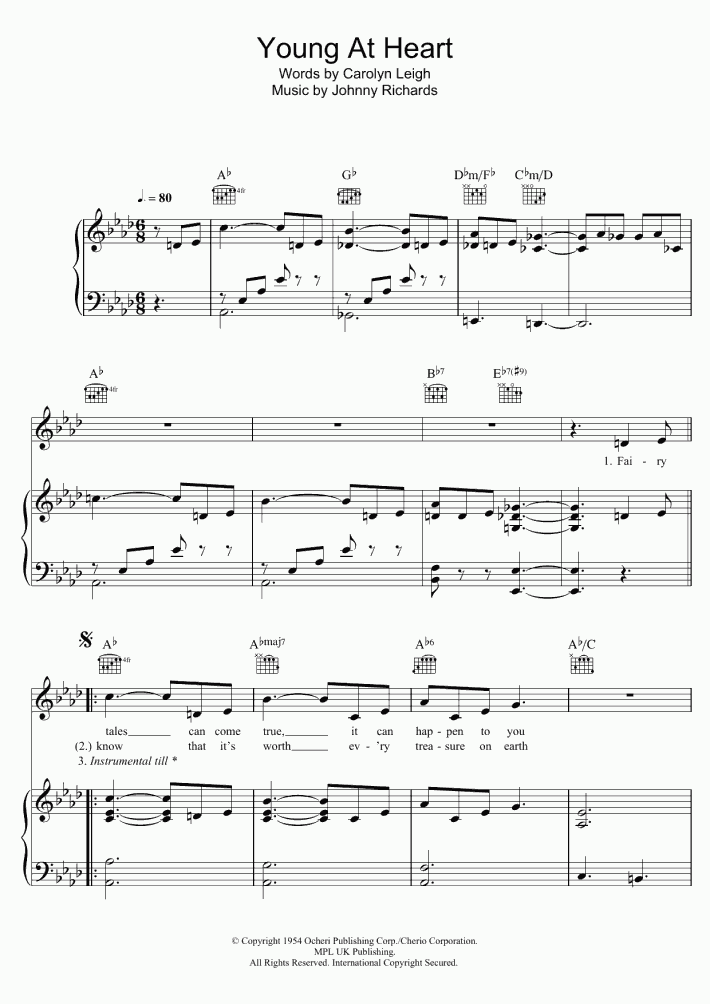 Young At Heart Piano Sheet Music OnlinePianist