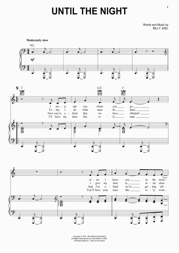 Until The Night Piano Sheet Music OnlinePianist