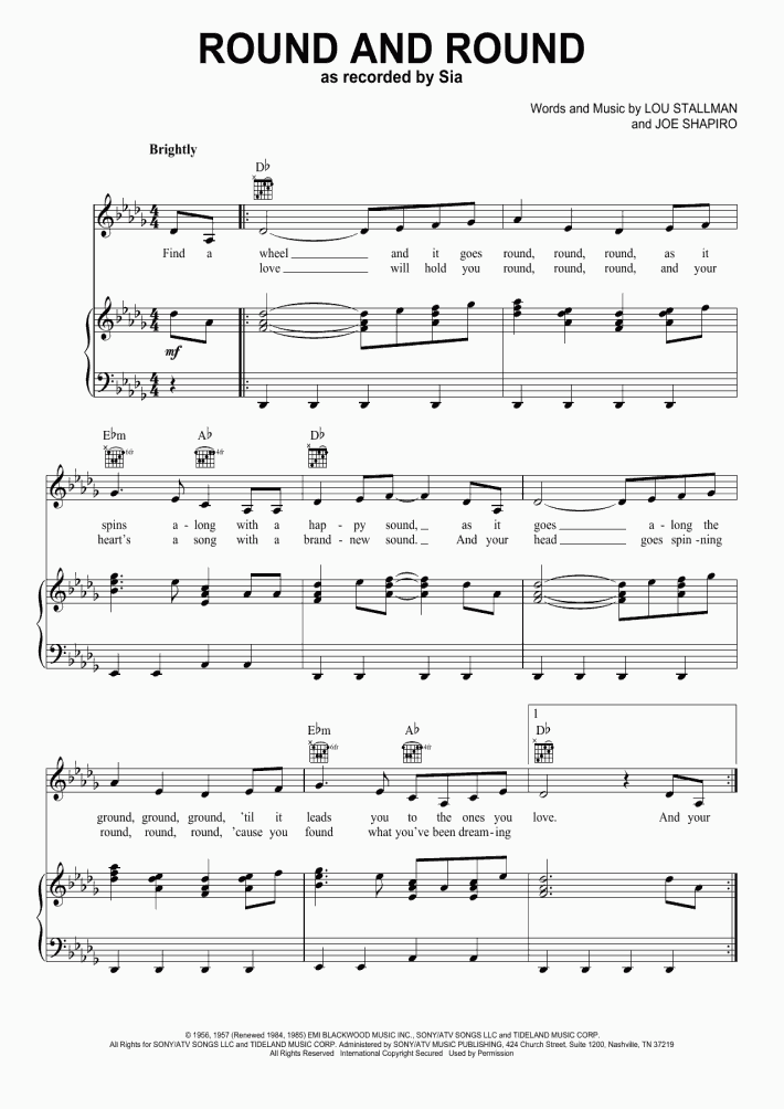 Round And Round Piano Sheet Music Onlinepianist