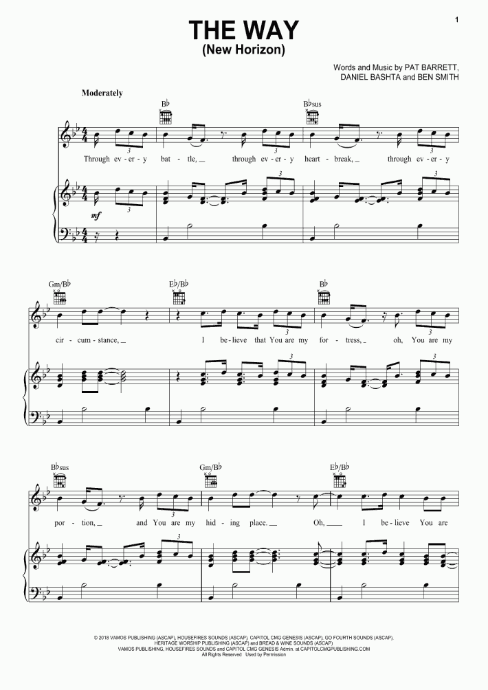 The Way Piano Sheet Music OnlinePianist