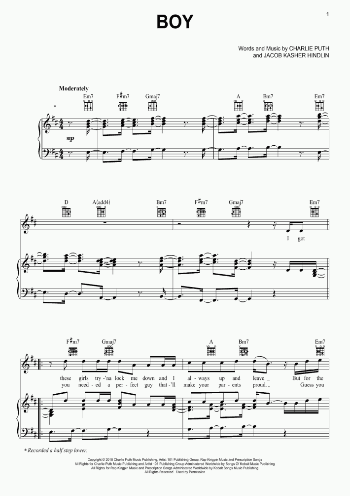 Boy Piano Sheet Music OnlinePianist