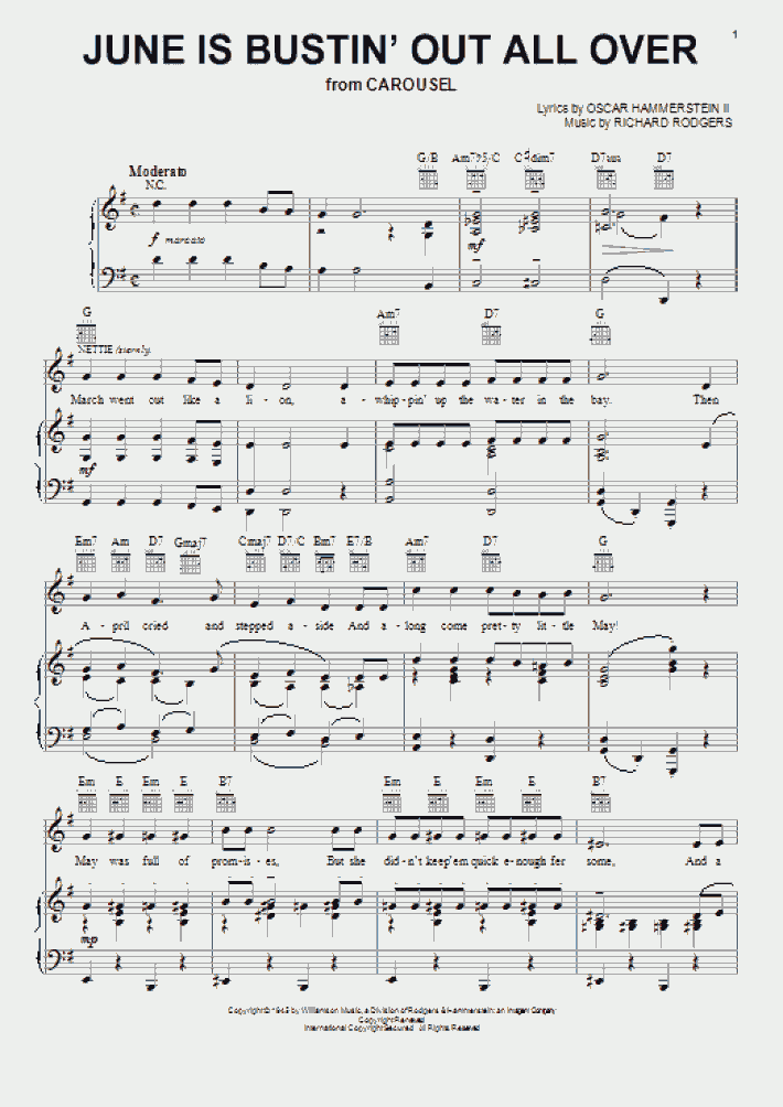 Lyrics June Is Bustin Out All Over