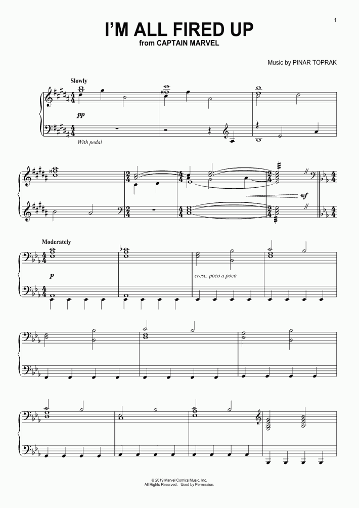 I'm All Fired Up Piano Sheet Music OnlinePianist