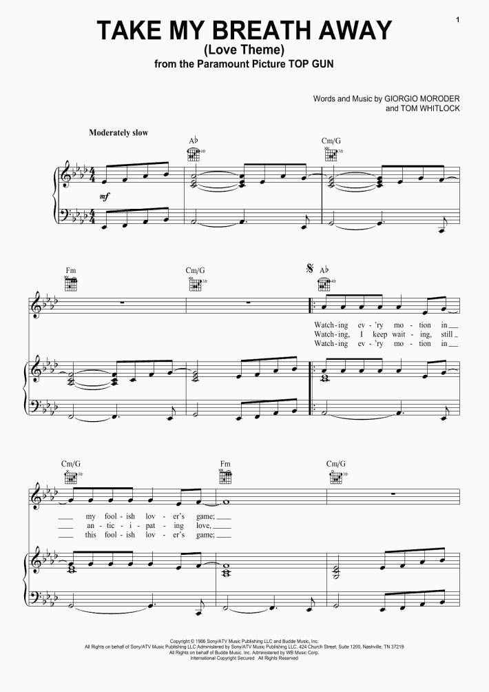 Take My Breath Away Traduzione In Italiano