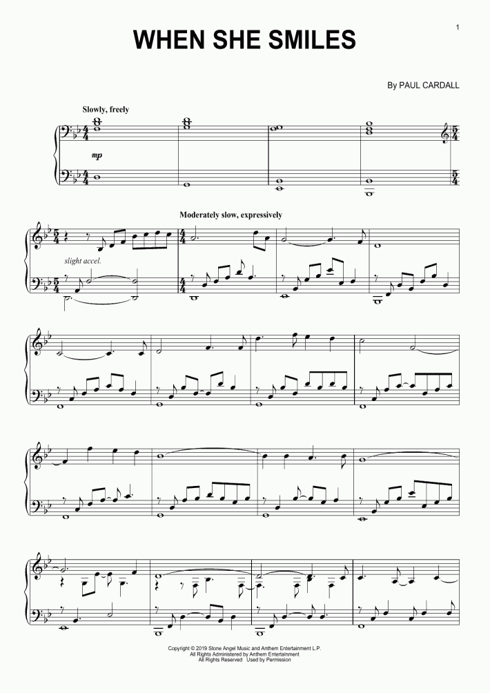 When She Smiles Piano Sheet Music OnlinePianist