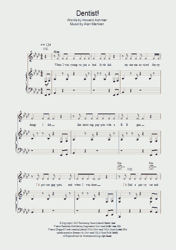 Dentist! Piano Sheet Music OnlinePianist