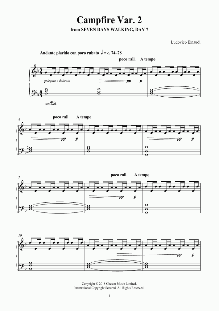 Campfire Var. 2 Piano Sheet Music | OnlinePianist