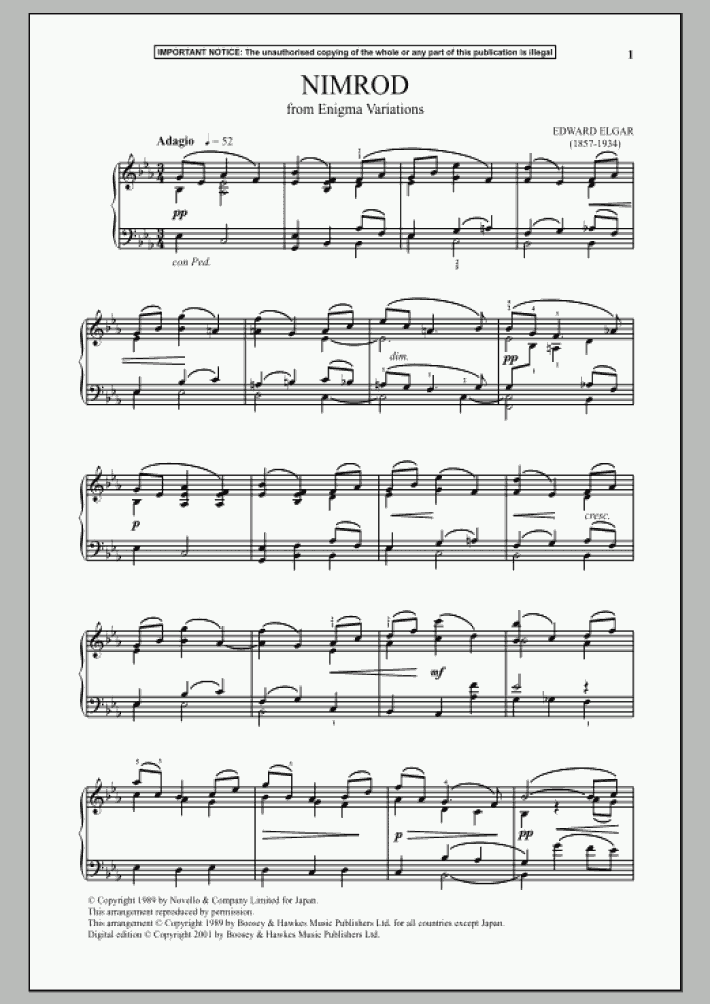 Variations On An Original Theme For Orchestra Piano Sheet Music