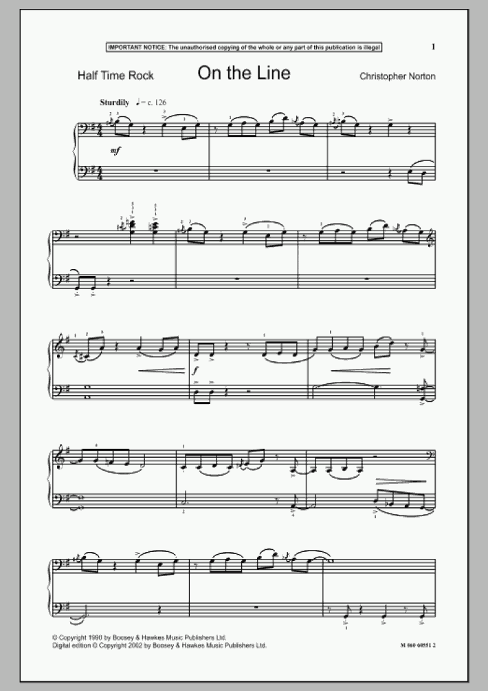 On The Line Piano Sheet Music OnlinePianist